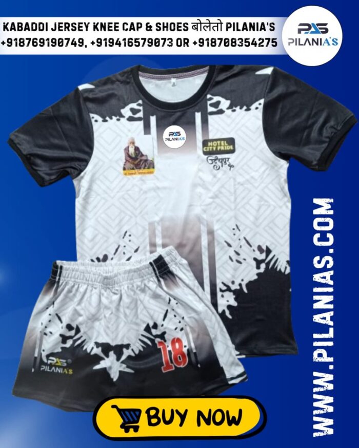 Kabaddi Jersey | Men's Kabaddi Sports Jersey New Model 2025 | White and Black Kabaddi Design