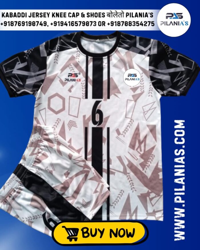 Kabaddi Jersey | Men's Kabaddi Sports Jersey New Model 2025 | White and black Kabaddi Jersey